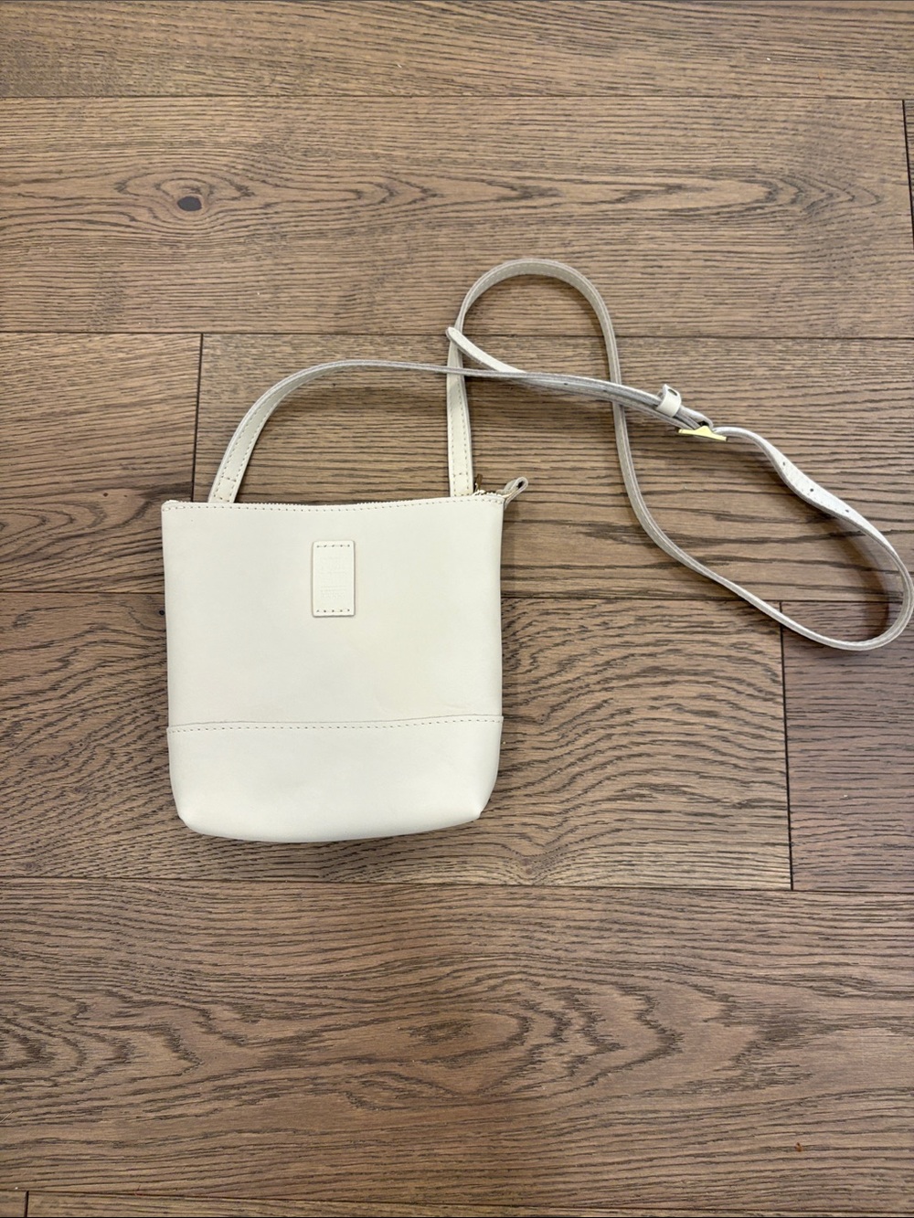 Portland Leather Minimalist Bone Festival Crossbody Bag -